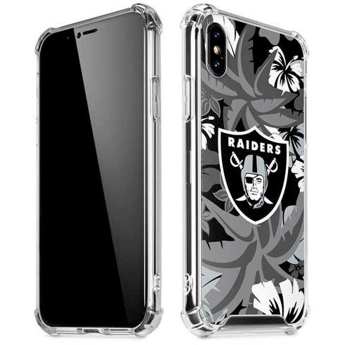 NFL Las Vegas Raiders Tropical Print iPhone XS Max Clear Case